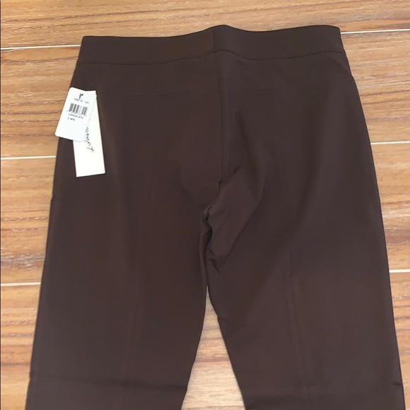Foxcroft Techno Fit Slim Ponte Pants Small Brown - Picture 10 of 10
